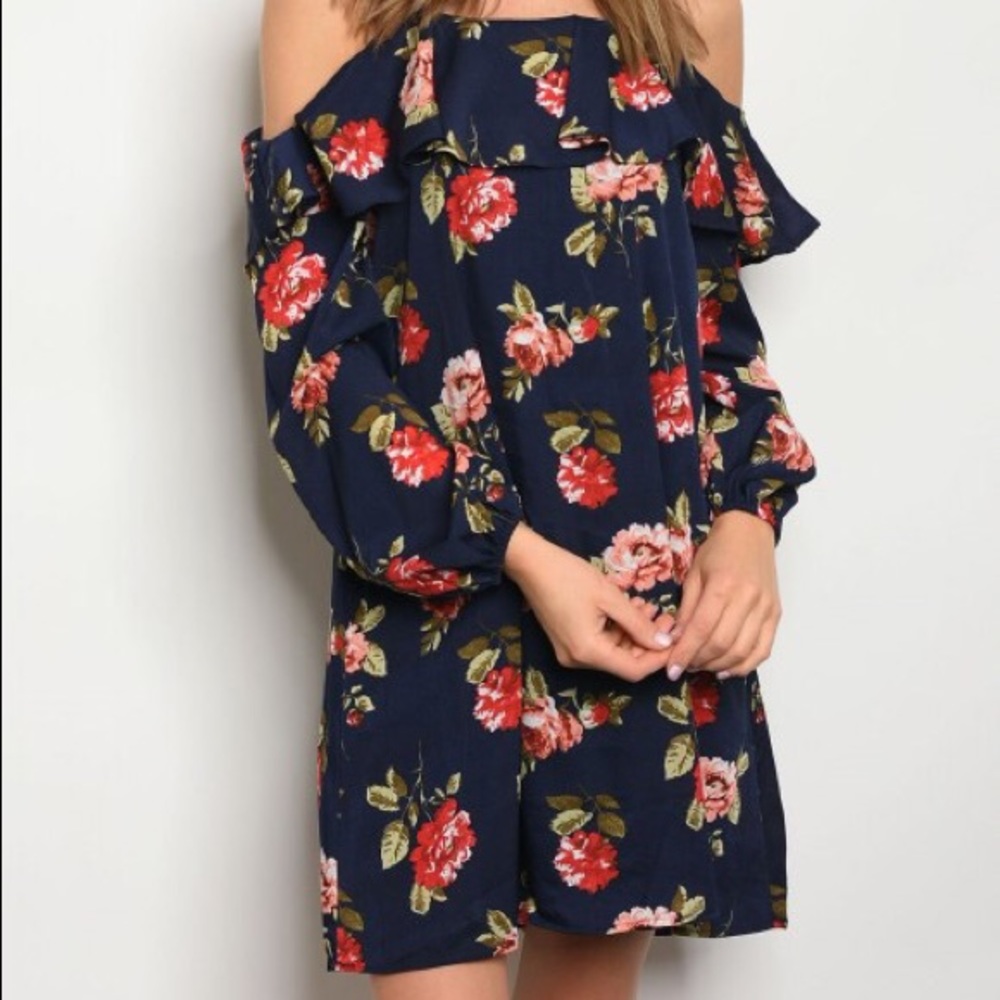 Navy Floral Dress
